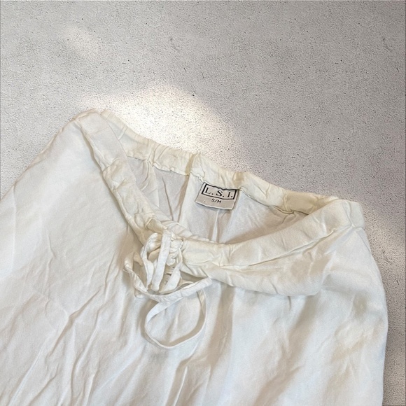 !! SOLD DO NOT BUY !! Vintage L.S.I. White Maxi Skirt - Picture 6 of 8
